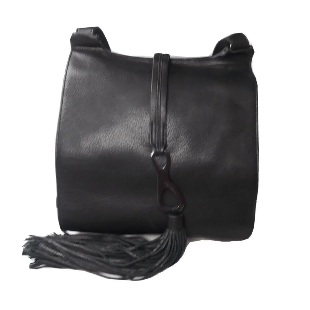 Heritage Black Leather Shoulder Bag Crossbody Purse Messenger Bag Retail $375